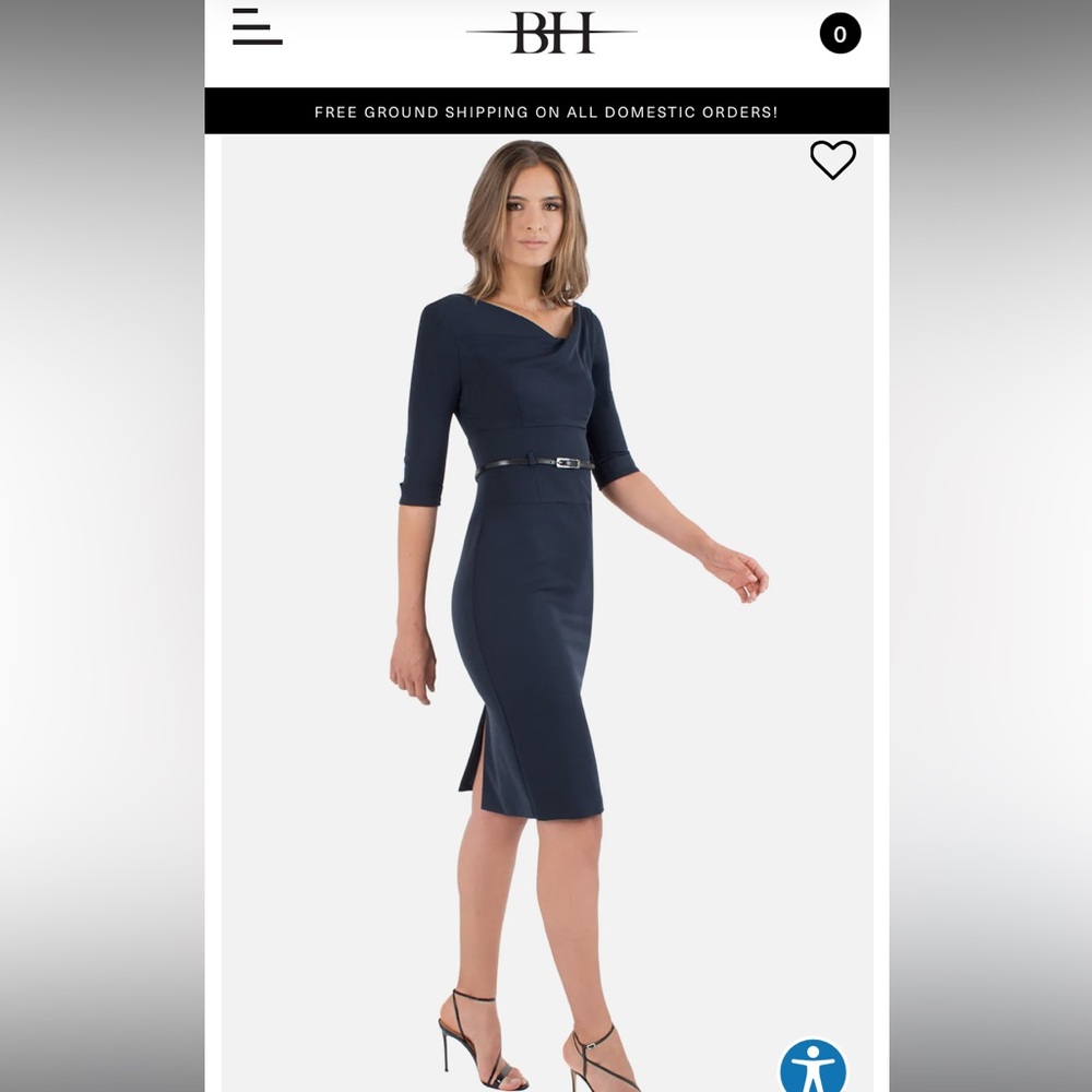 Black Halo Jackie O Sheath dress 3/4 sleeve